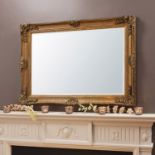 Abbey Rectangle Mirror Gold This beautiful vintage Abbey rectangular mirror exudes elegance and