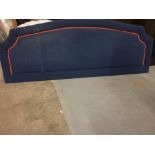 Balmoral headboard padded blue fabric with pipe detail is generously proportioned headboard with a