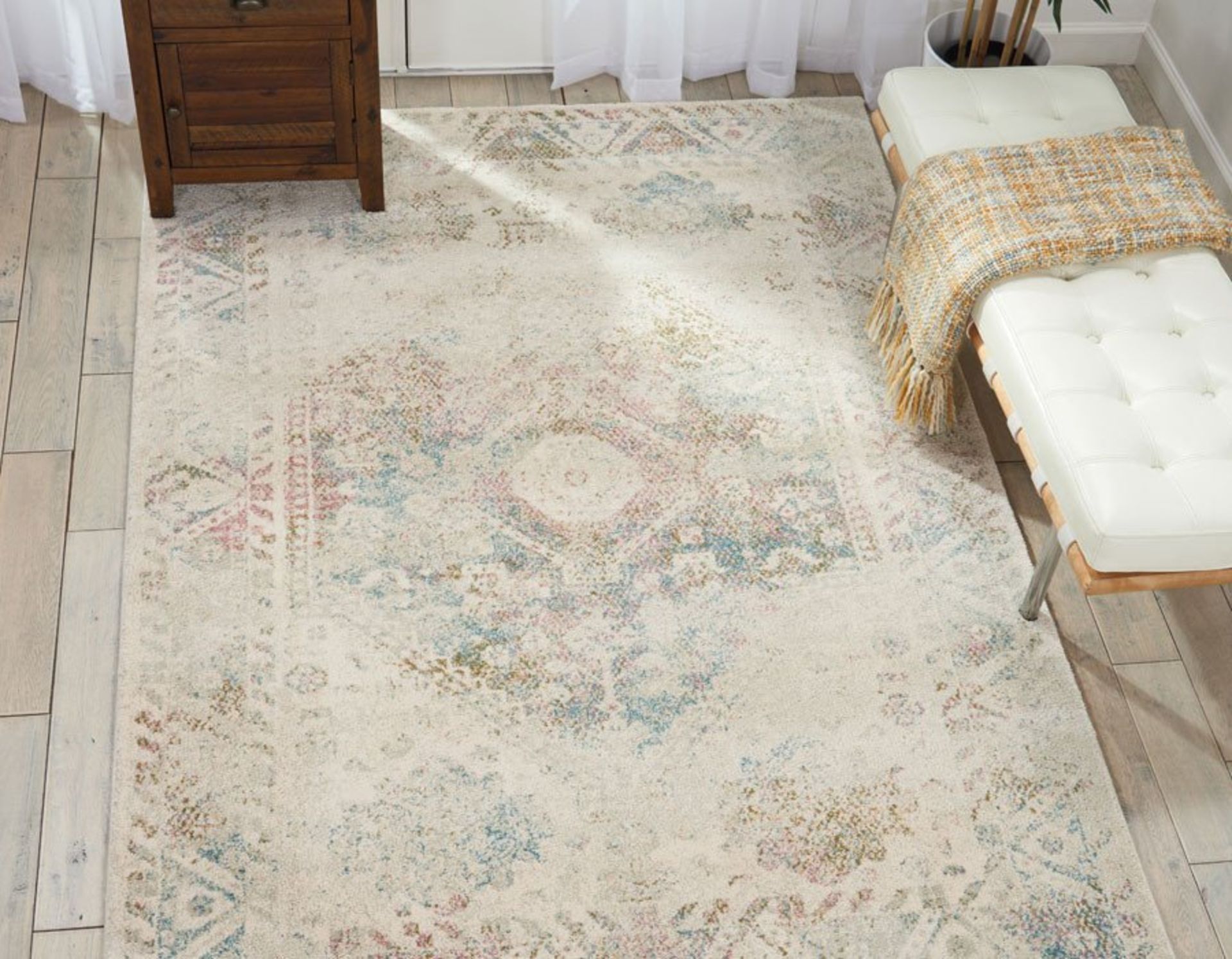 Fusion Traditional Pattern Rugs FSS11 in Cream and Multi by Nourison The Fusion Collection in