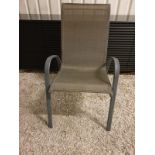 A set of 5 x Mainstays Mesh Outdoor Chair, Tan constructed of sturdy steel and finished with