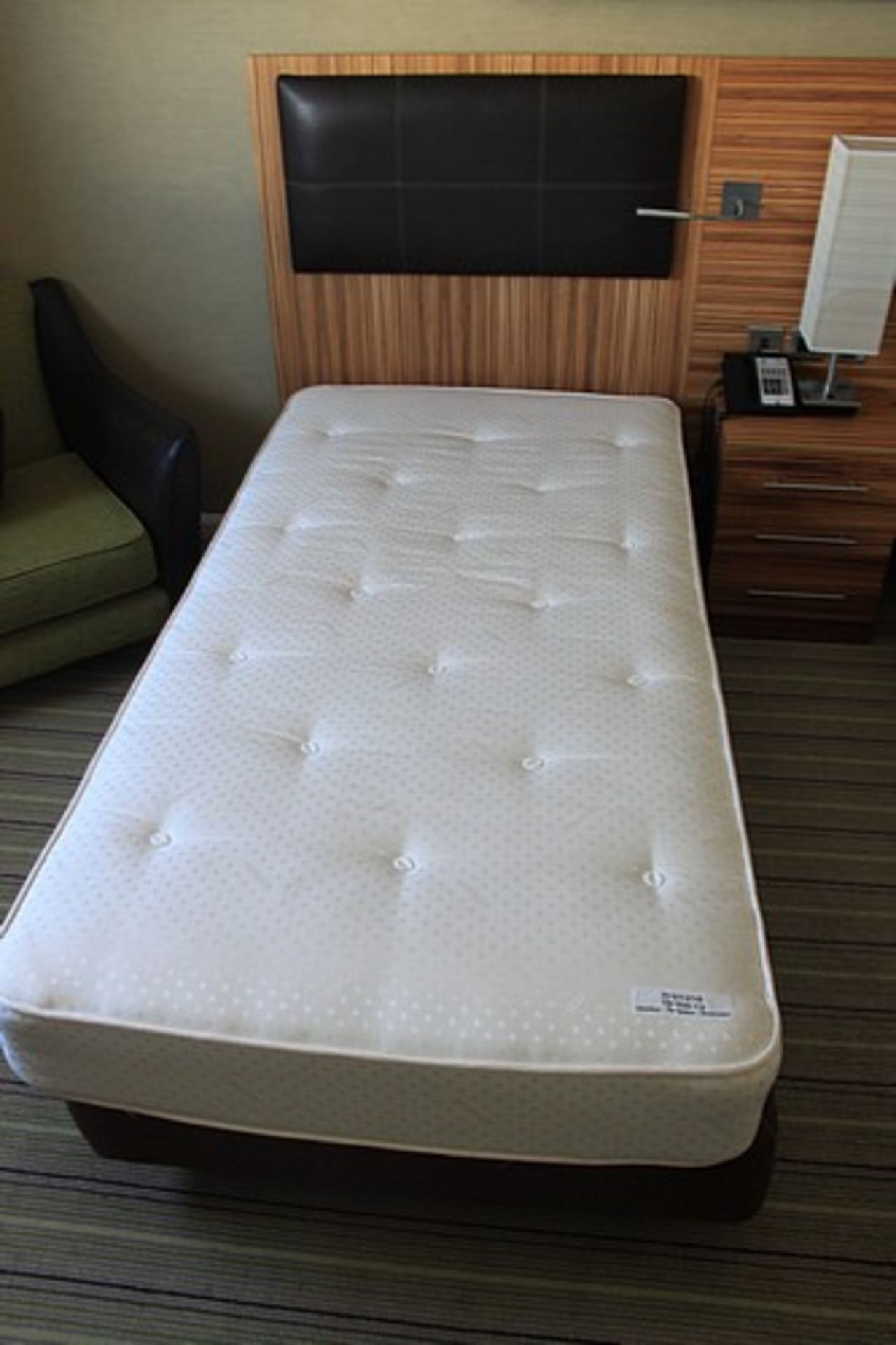 A Pair of large single beds Hypnos Contract Mattress Sahara Diamond 14G with PU coating (anti-