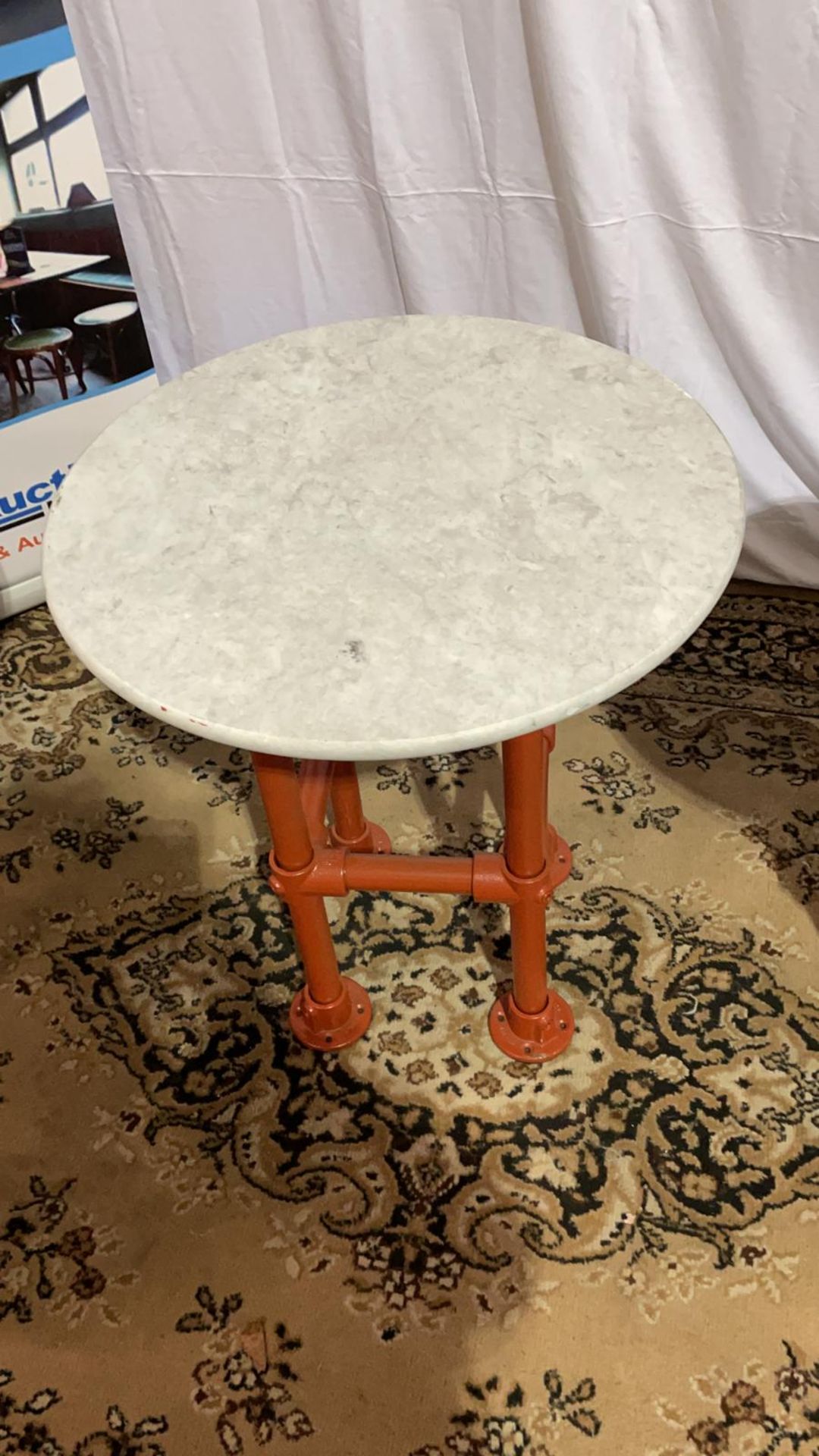 Essen Side Table Marble And Cast Iron Base Red The Essen Is A Vintage Industrial Inspired Scaffold