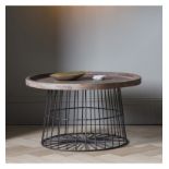 Menzies Coffee Table The Menzies Coffee Table Features A Caged Gun-Metal Frame And Base With A