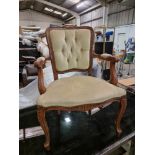 A Louis XV Style Upholstered Bergeres Armchair Subtle Oyster Coloured Velveteen Upholstery Having