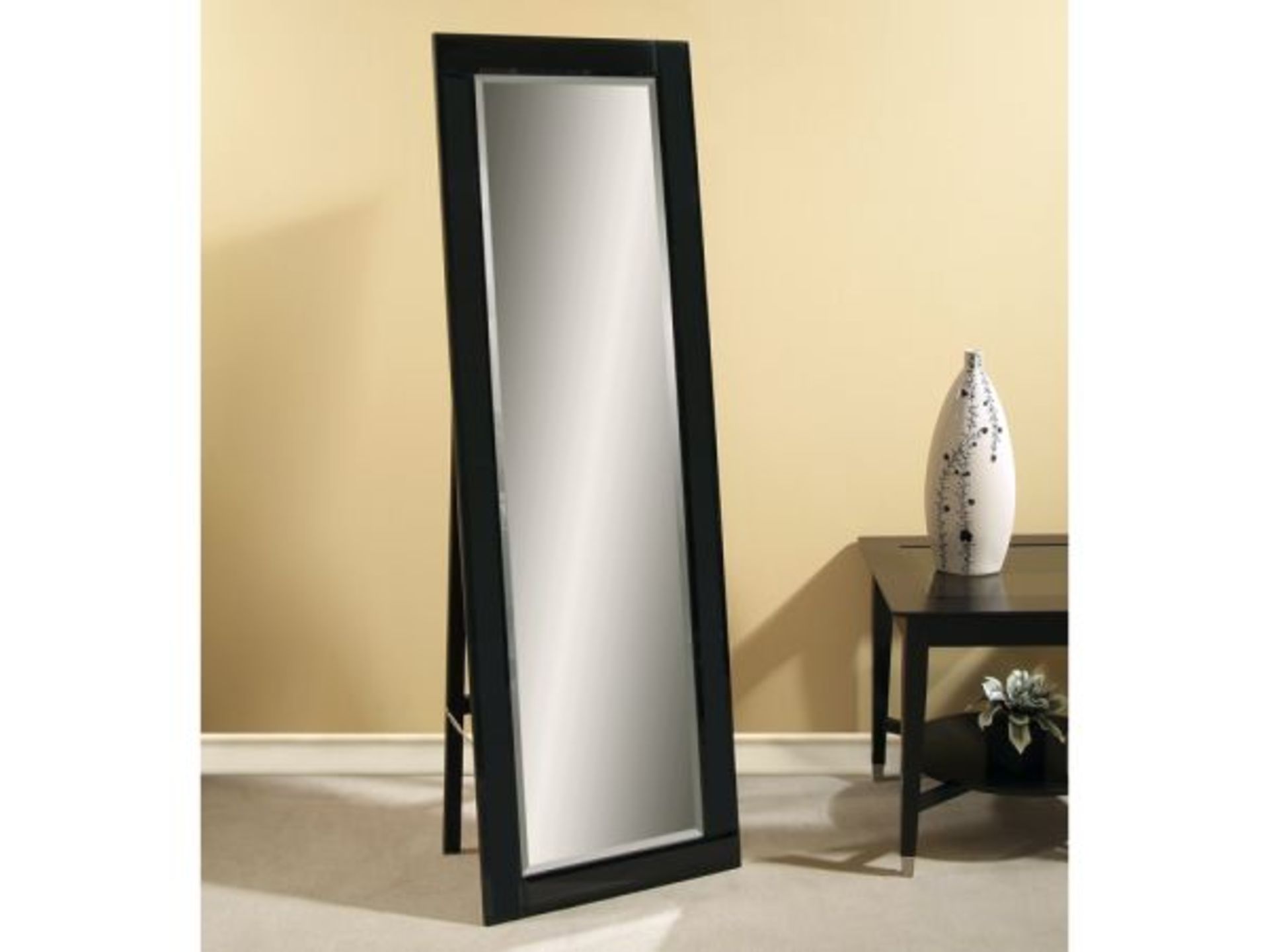 Luna Cheval Black Versatile Angled All Bevelled Mirror Framed Cheval At A Scale To Suit Any Interior
