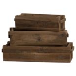A rustic set of 3 storage troughs handcrafted from reclaimed pine. The set comes with 3 different
