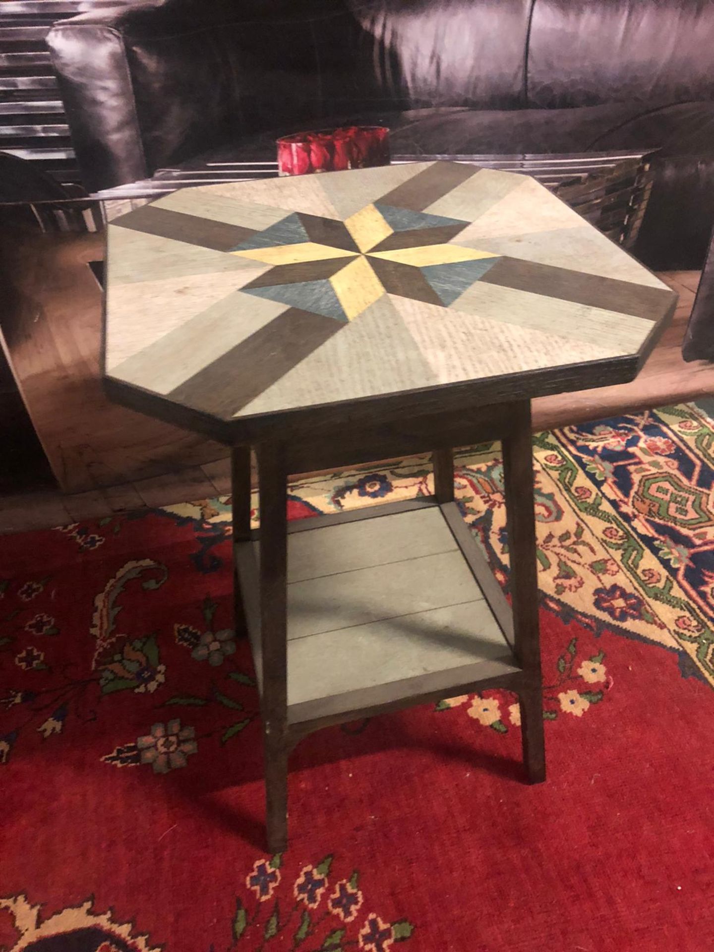 Geometric Top Side Table With Undershelf Works Great As A Lamp TableÂ  From Sideshow To Show-