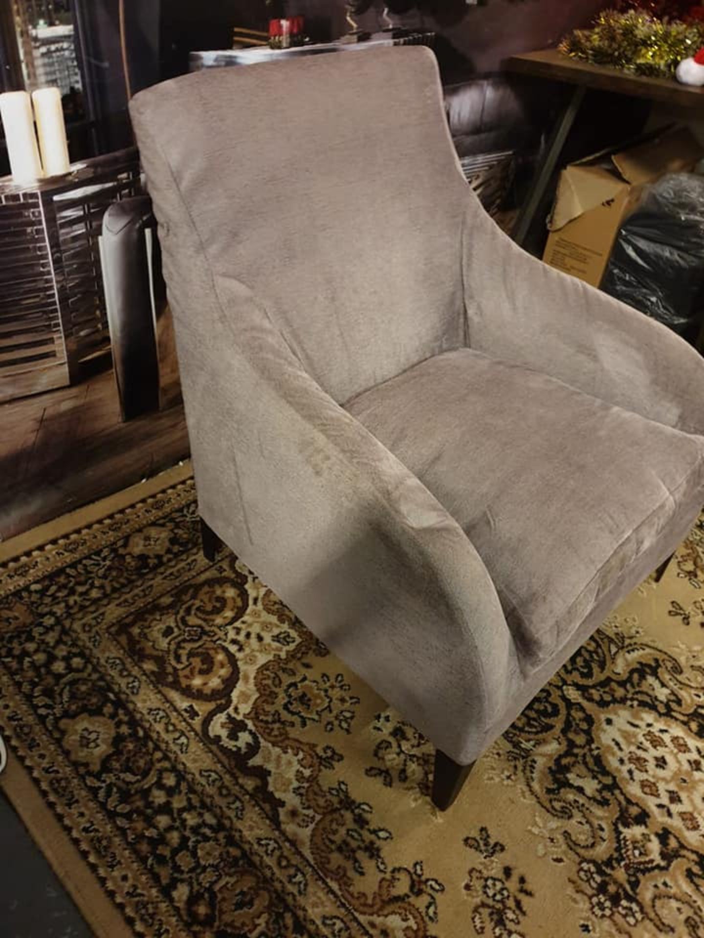**Clearance** A Pair Of Lilac Upholstered Designer Inspired Armchair A Super Comfortable Modern