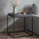 Forden Tray Side Table Black The Simple Angular Black Metal Frame Allows A Clear View Of The Floor