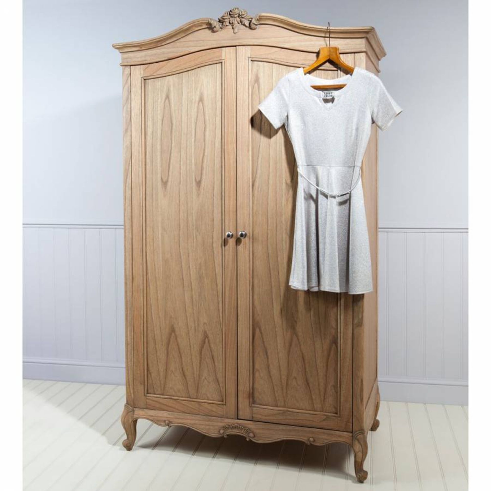 Chic 2 Door Wardrobe Weathered Handcrafted From Solid Mindi Ash Wood Traditionally Constructed.