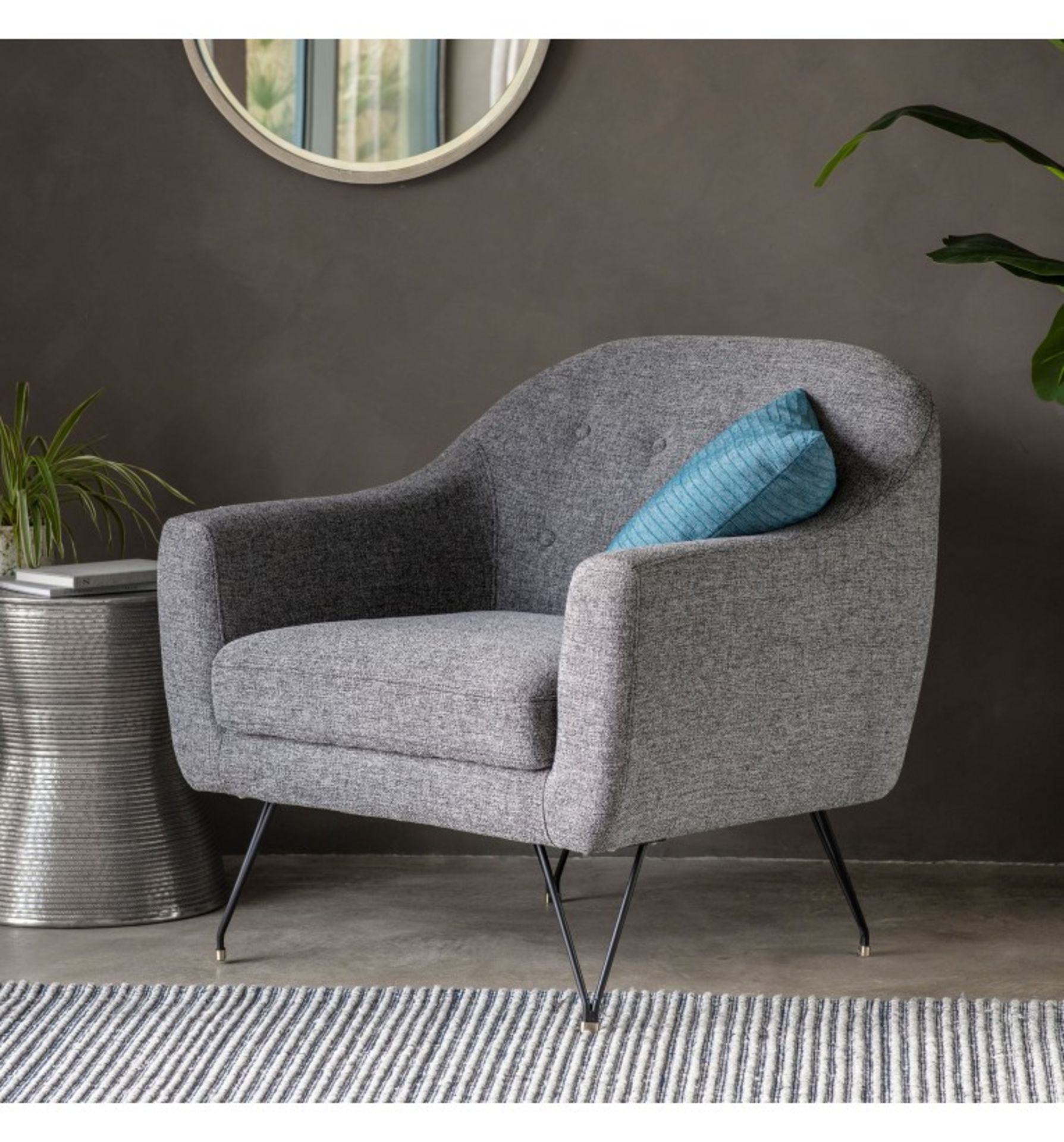 Volda Armchair Space Grey The Volda Armchair In Space Grey Is A Retro-Inspired Chair That Adds A
