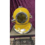 Reproduction Anchor Engineering 1921 Scuba Diving Marine Divers Helmet Deep Sea Chrome Yellow Finish
