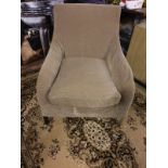 2 X Upholstered Luxury Chairs 1 X Brown Fabric Wingback Chair 72 X 55 X88cm 1 X Side Chair 74 X 56 X