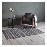 Alamo Rug Contemporary Textured Rug In A Stylish Two Tone Geometric Stripe Pattern, Handmade Using A