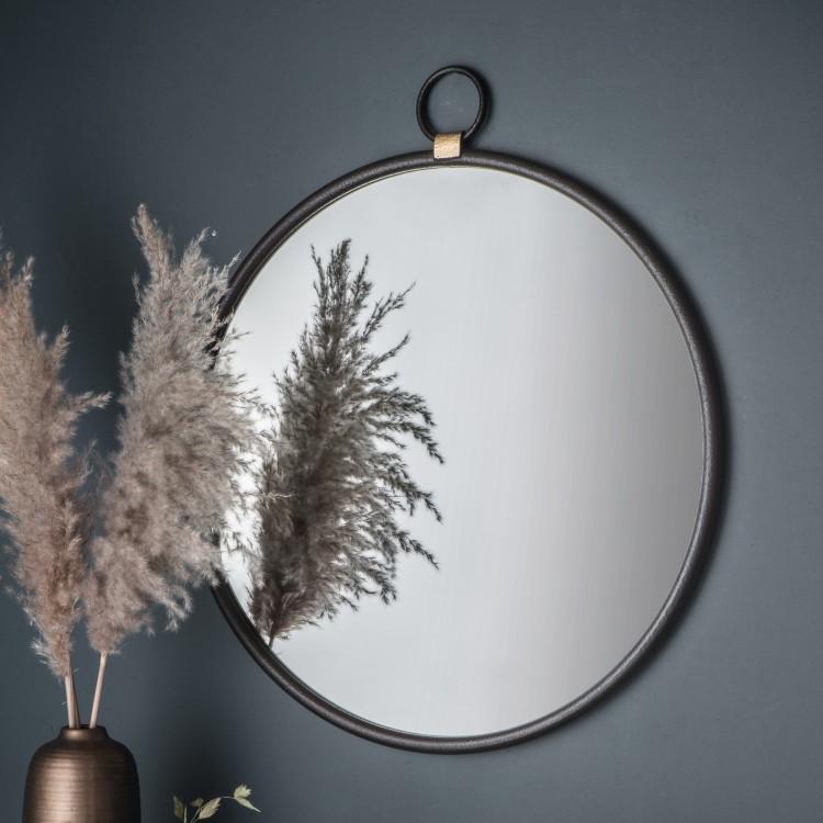 Bayswater Black Round Mirror The Bayswater Black Round Mirror, Will Effortlessly Bring Elegance To