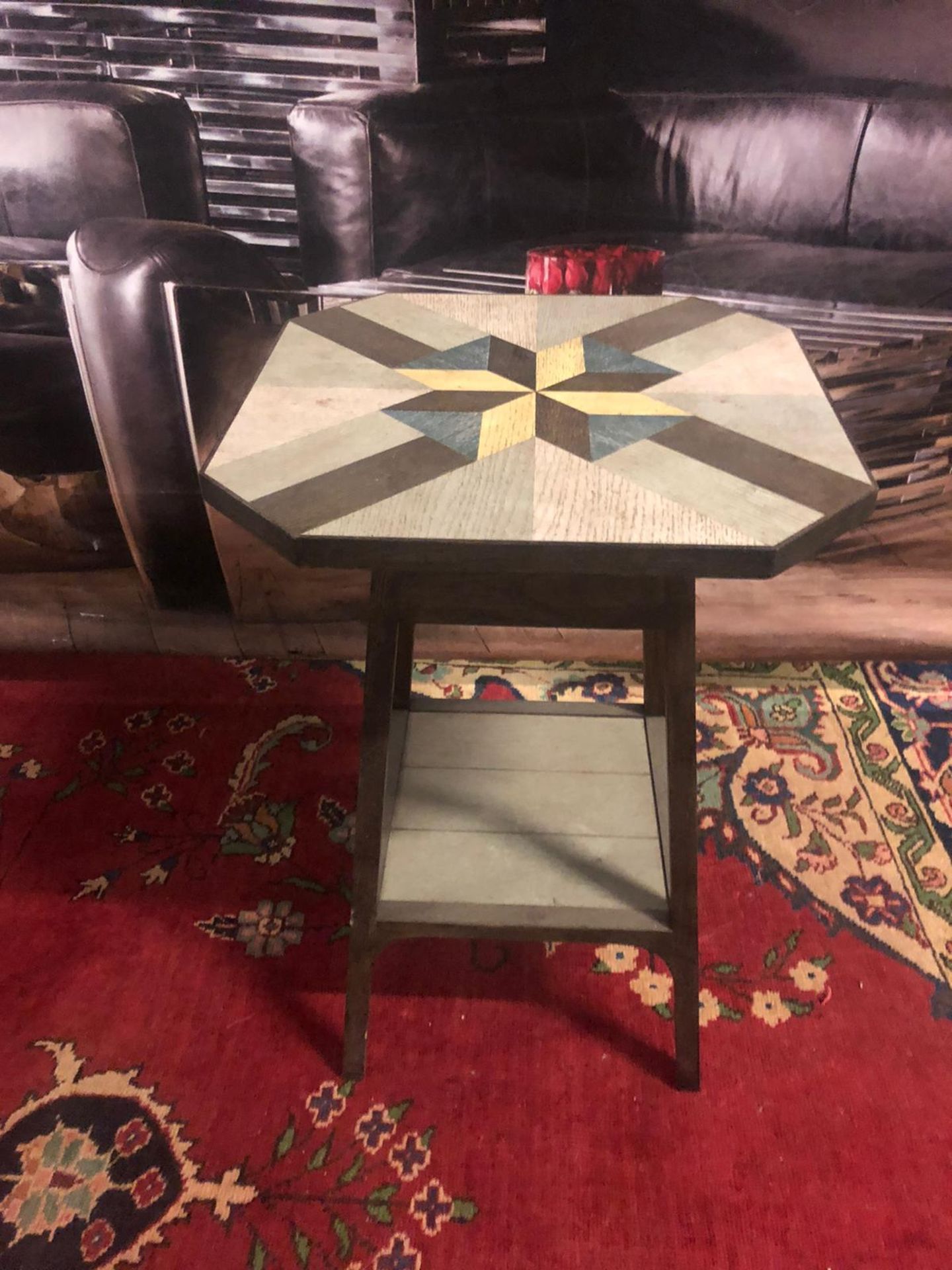 Geometric Top Side Table With Undershelf Works Great As A Lamp TableÂ  From Sideshow To Show- - Image 6 of 6