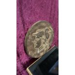 Bronzed Resin Sculpture Antique Coin Medallion B Objets d'Art Decorative Accessories 40cm Diameter