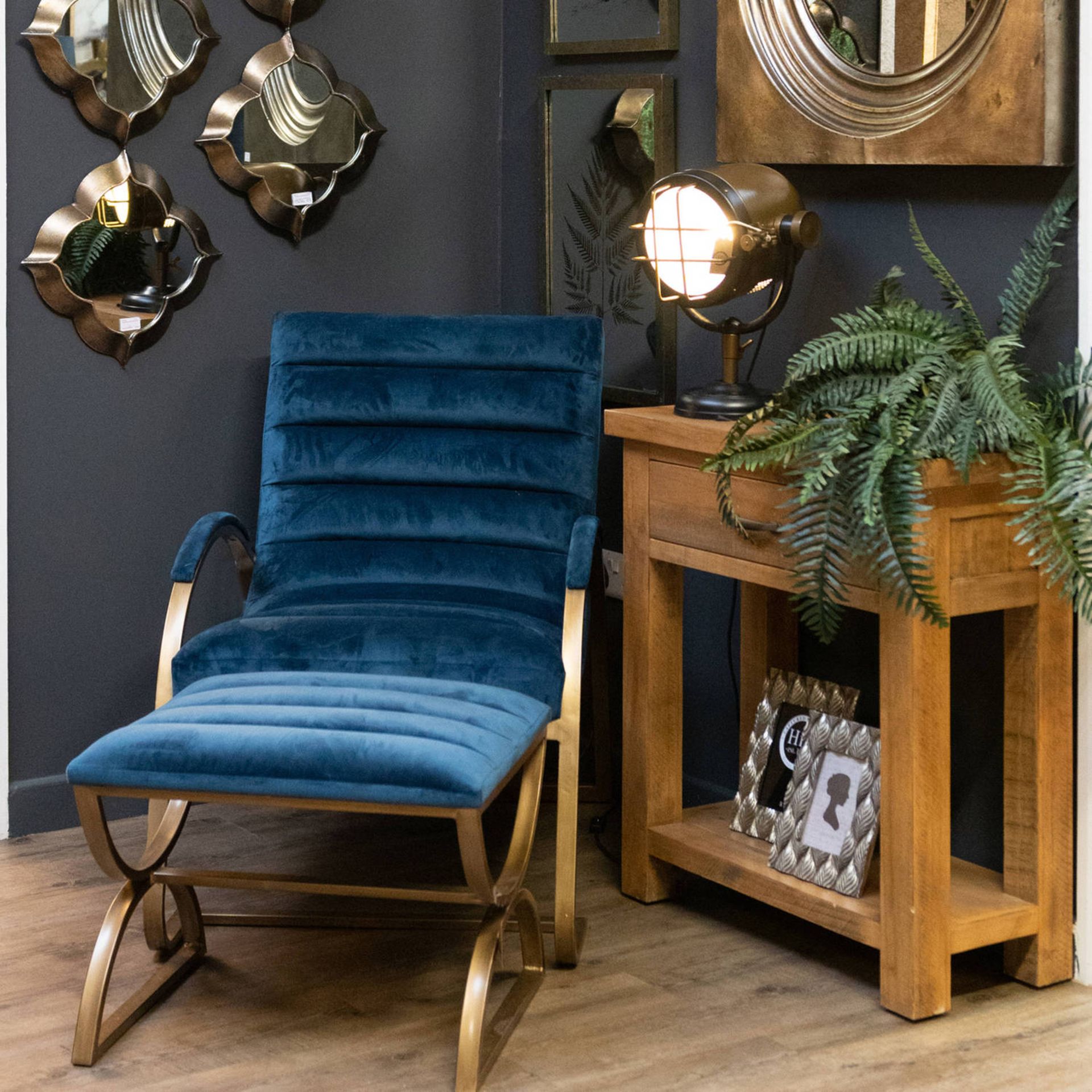 Quinn Accent Chair Navy And Brass Ribbed Ark Chair Combining Sumptuous Velvety Comfort With