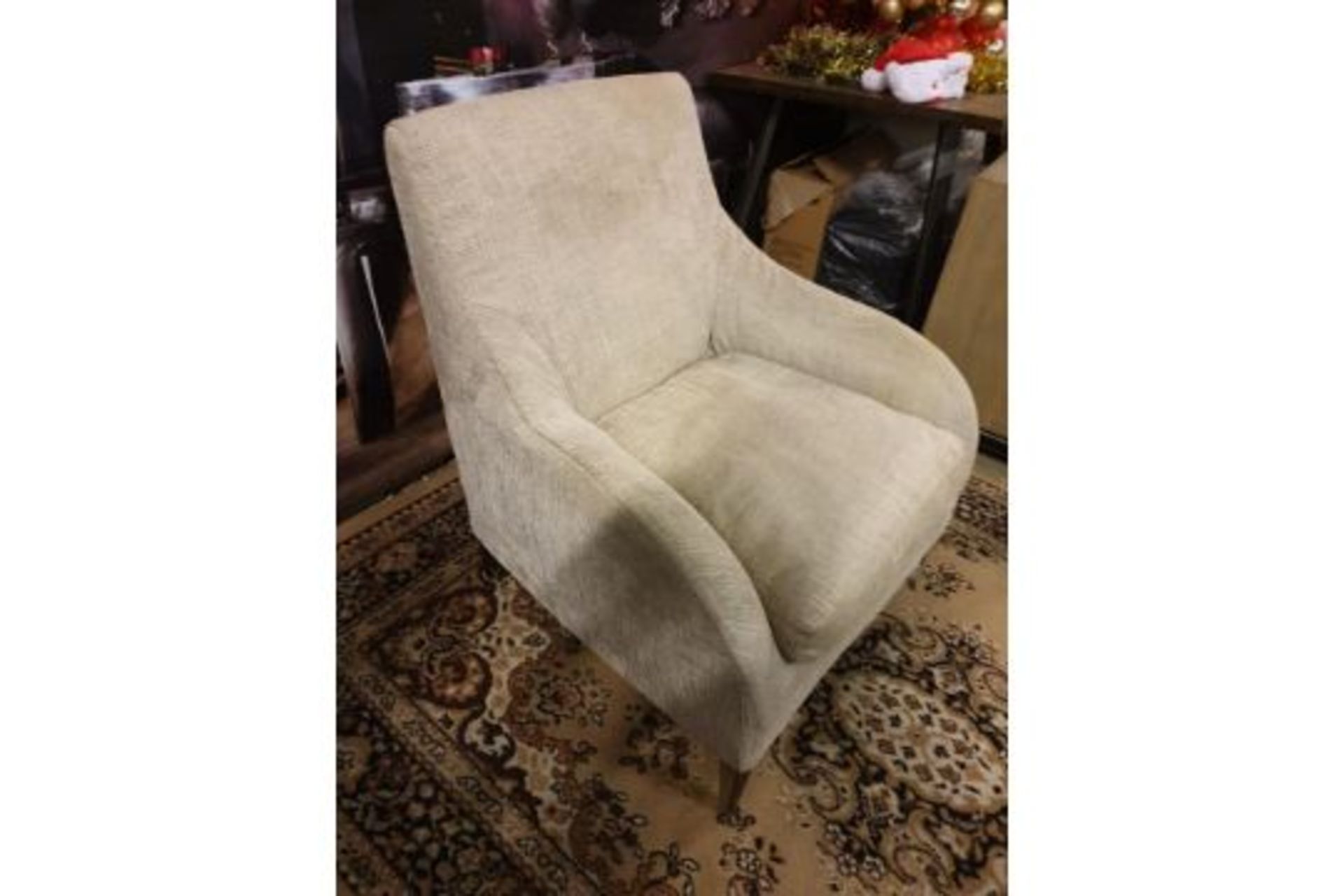 **Clearance** A Pair of Cream upholstered designer inspired armchair a super comfortable modern