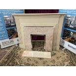 Wood Firesurround Complete With Marble Insert Panel 153 X 22 X 120cm