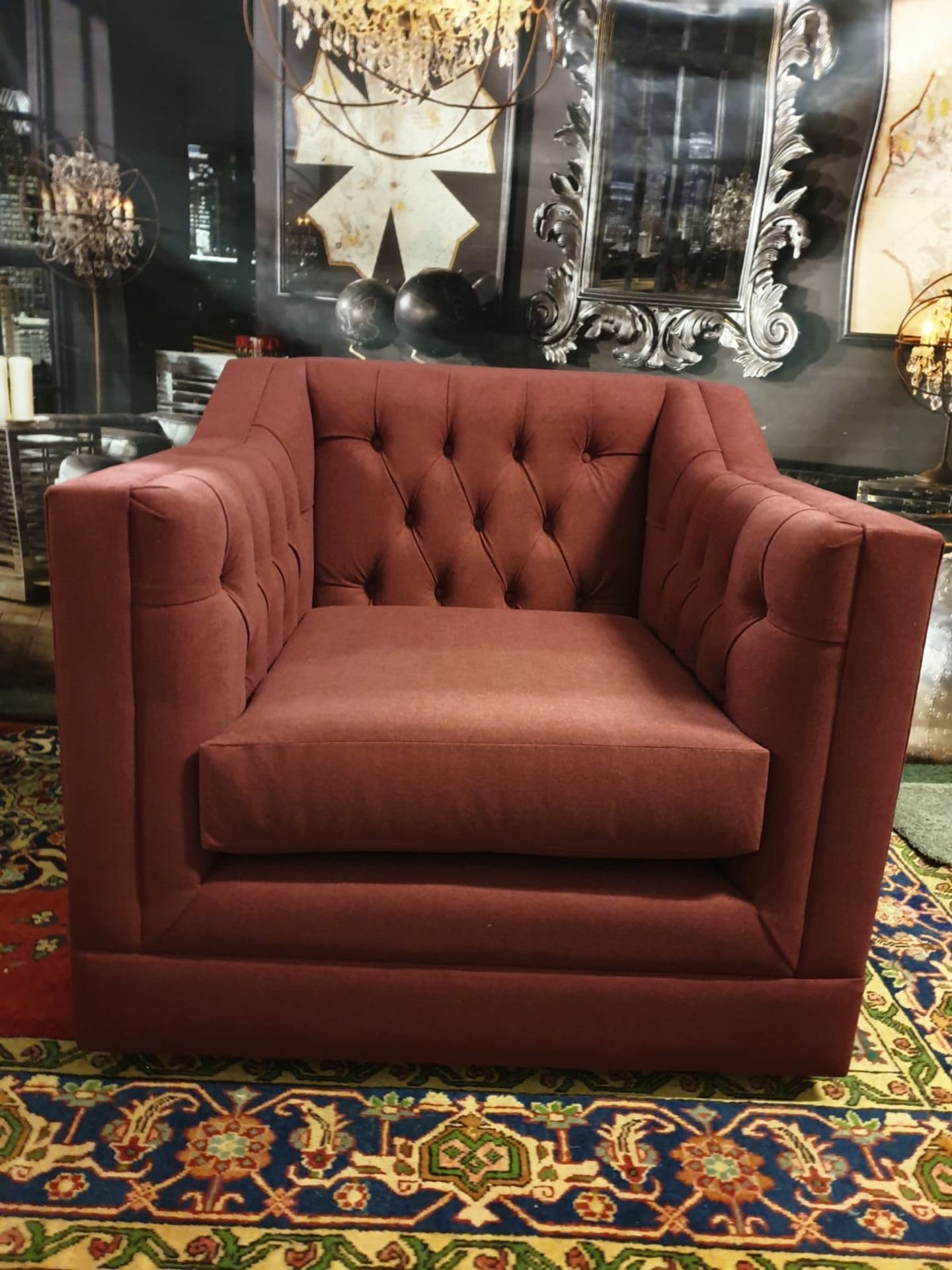 James Armchair Berwick Marsala Style Thy Name Is James. This Twist On A Chesterfield Is A Classic - Image 3 of 3