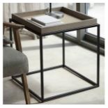 Forden Tray Side Table The Simple Angular Black Metal Frame Allows A Clear View Of The Floor And