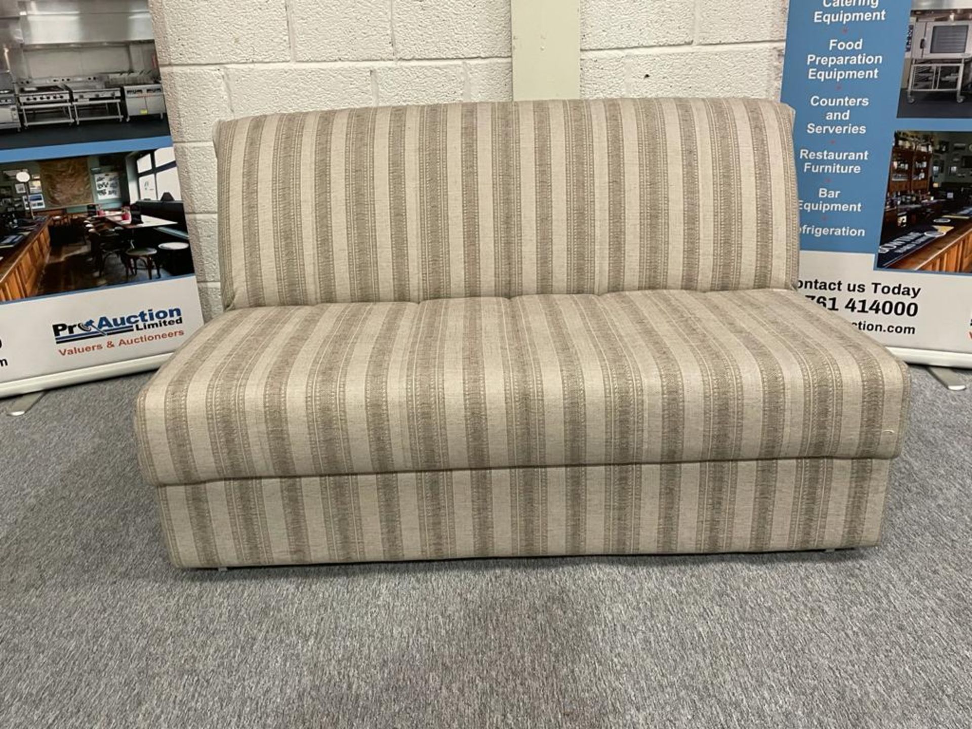 Dreamworks Metz 140cmCream Beige Stripe Upholstered Double Sofabed UK made part of the wonderfully - Image 2 of 4