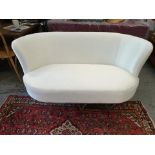 Constance Silk Ivory White Two Seater Sofa Classic Contemporary Design With Clean, Sweeping Lines