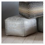 Metallica Pouffe Silver Practical and stylish, this metallic pouffe features a subtle design. This