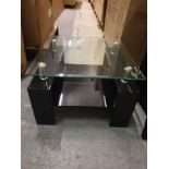 Dana Coffee Table A Contemporary Tempered Glass Top Coffee Table With Black Frame Accents 100 X 60 X