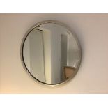 Laura Ashley Constance Large Round Silver Mirror A Contemporary Feel, With Its Frame Given A Sleek
