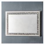 Westmoore Silver Mirror With A Thick Silver Glitter Framing This Mirror Is A Full Of Glamour The