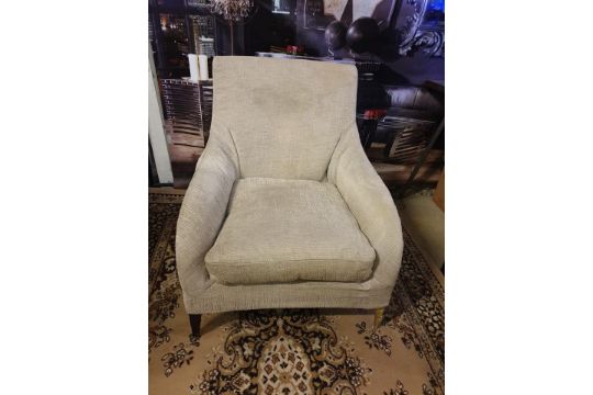 **Clearance** A Pair of Cream upholstered designer inspired armchair a super comfortable modern - Image 2 of 2