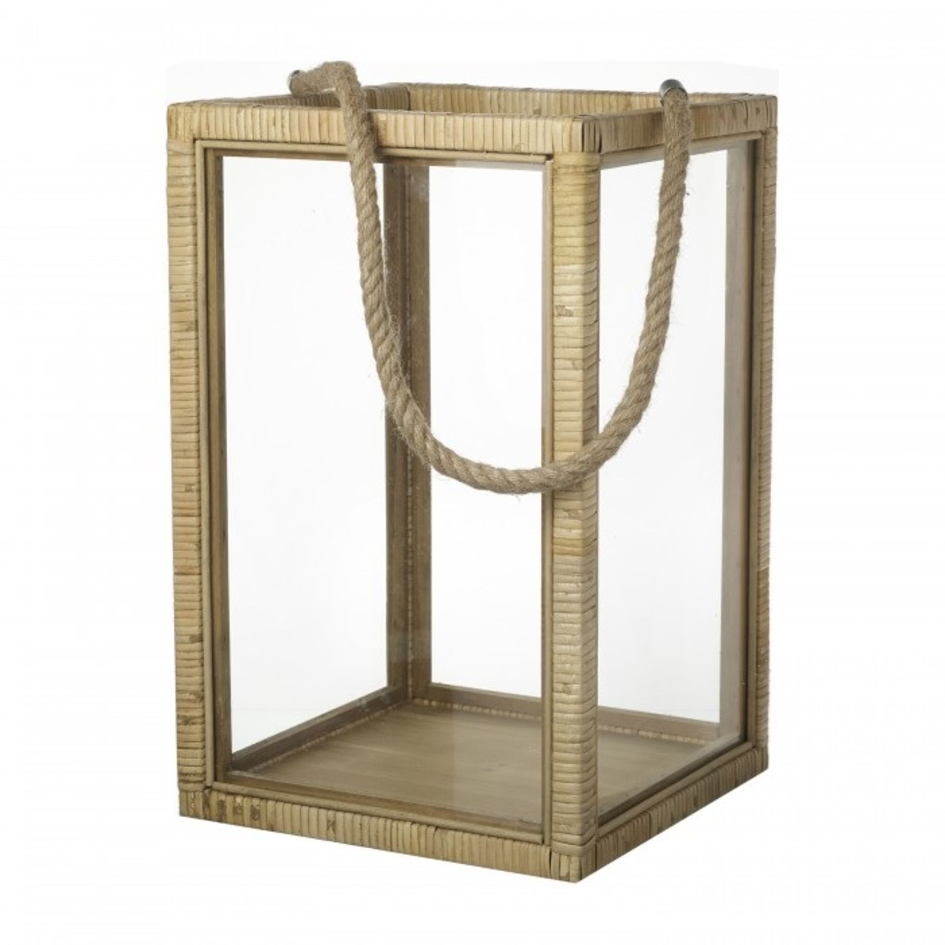 Zula Lantern Natural Bamboo & Glass 360x290mm - Image 2 of 2