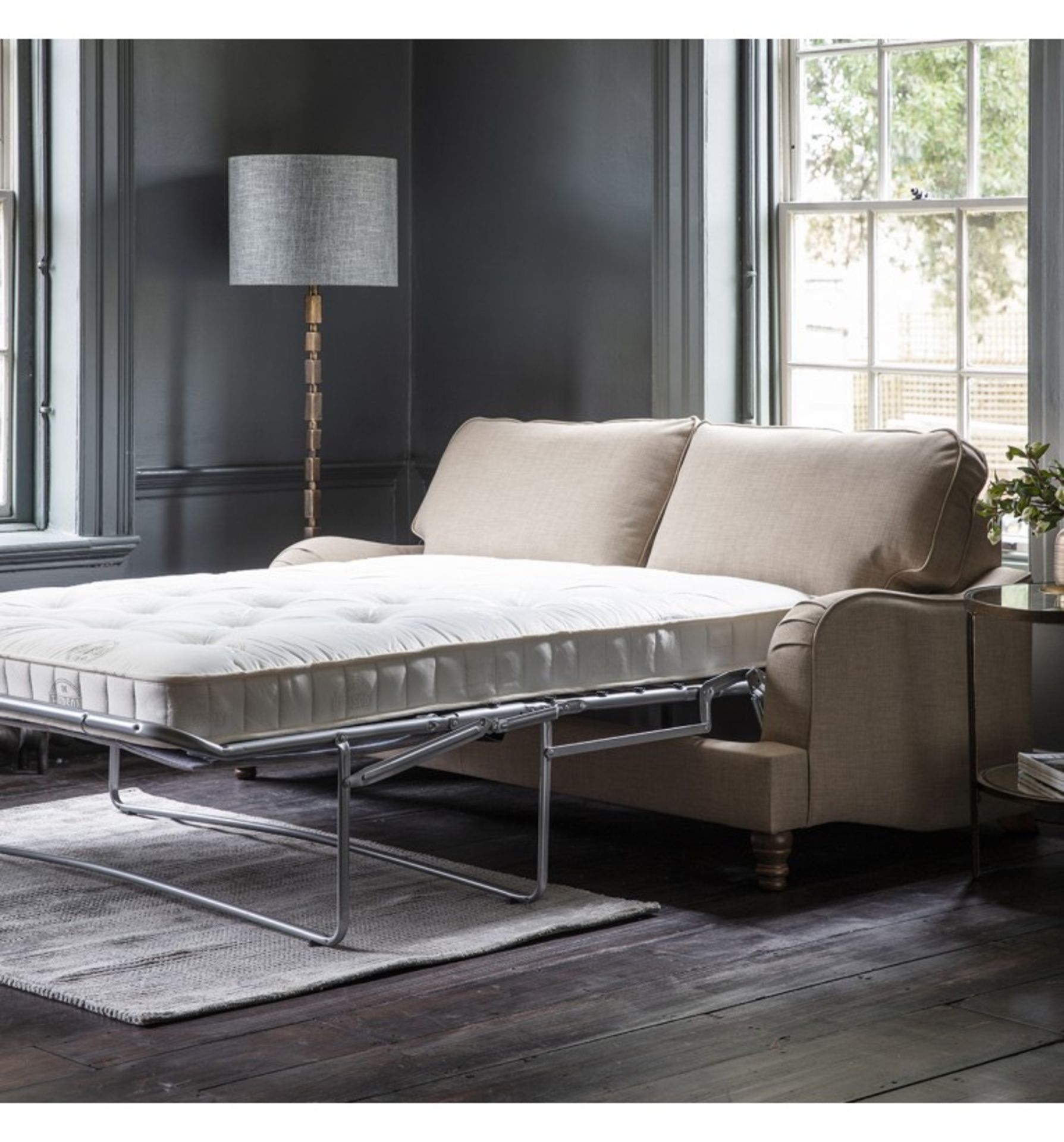 Howard Sofa Bed 140cm Open Coil Matt Standard leg Ferroli Carolina Traditional style with sleek - Image 2 of 3