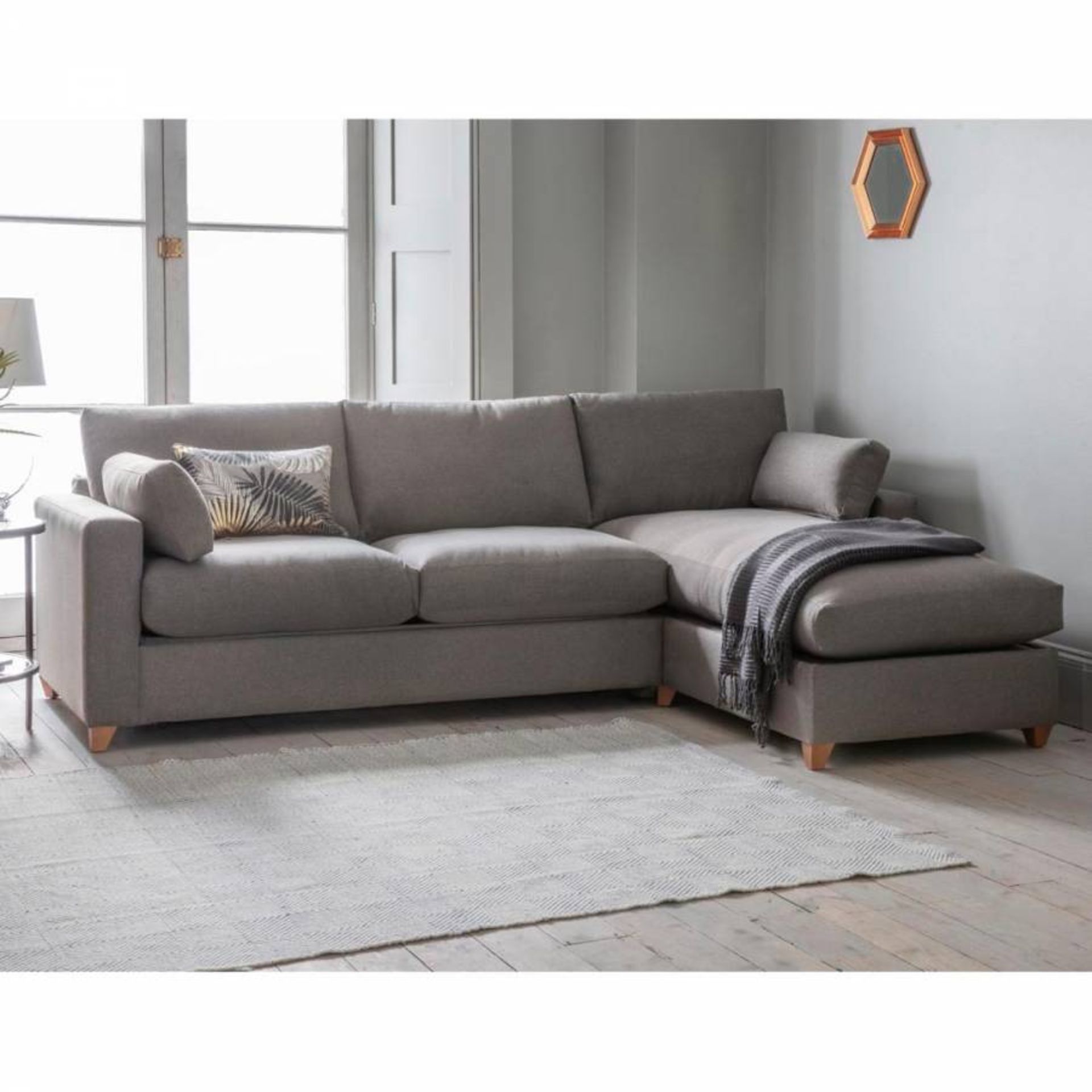 Burton Corner Ottoman LH Sofa Alternative Leg Langford Anthracite Gorgeous chaise sofa with