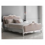 Hudson Chic 6' Superking Linen Upholstered Bed Silver Handcrafted With Exquisite Attention To Detail