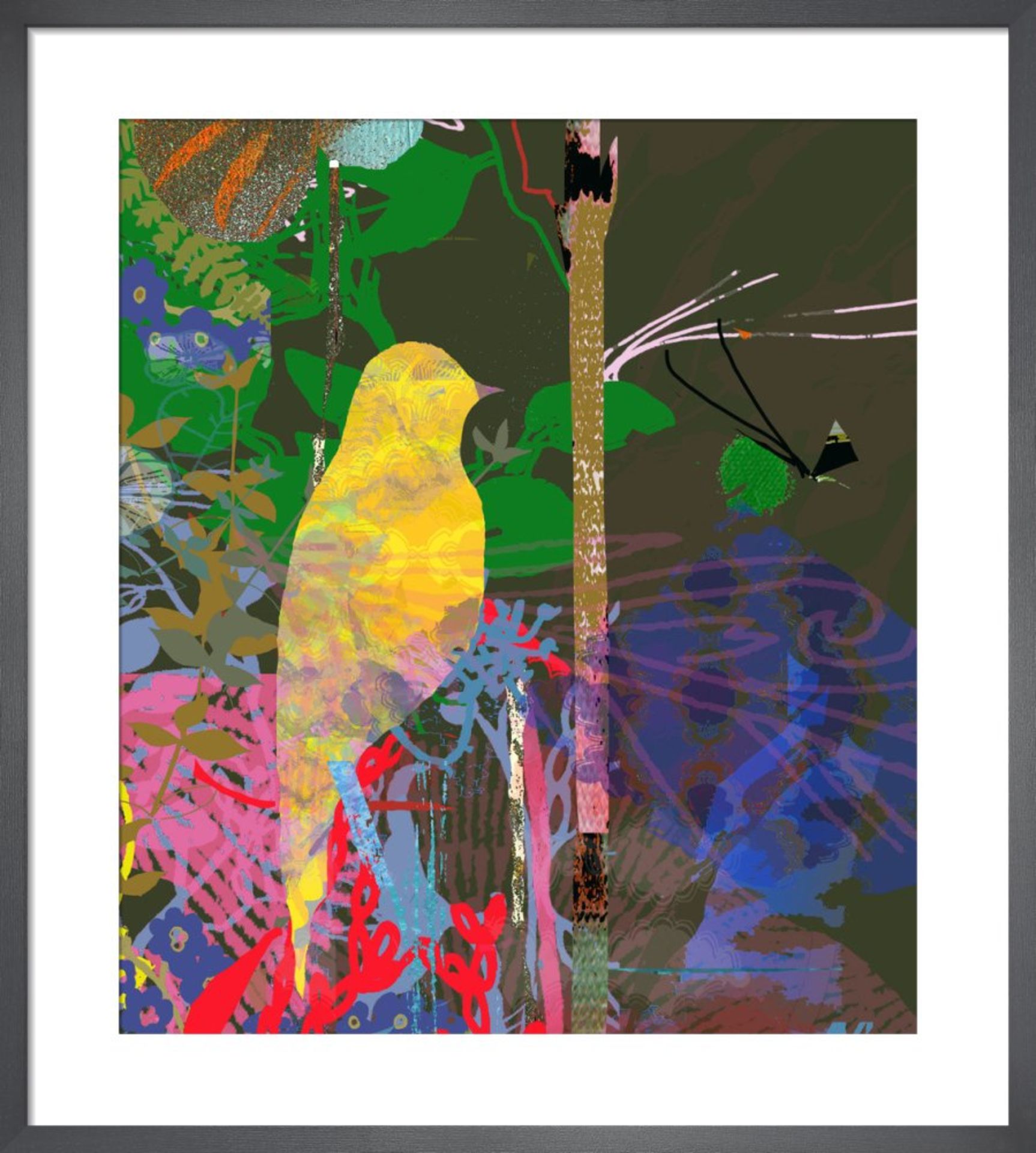 Yellow Shimmer Bird Framed art print by Tiffany Lynch on Matt 250gsm conservation digital paper