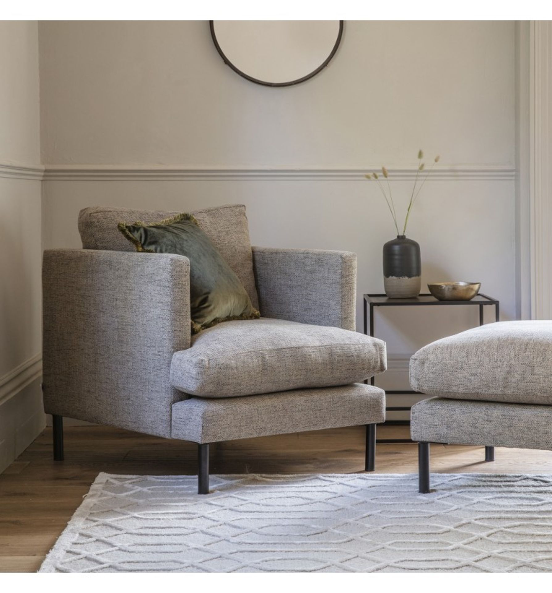 Gallery Dulwich Armchair Standard Leg Castello Mushroom C5 Complete the apartment living look with