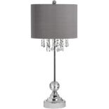 Naples Chrome Table Lamp decorative glass crystal droplet contemporary polished chrome large table