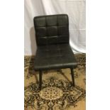 Barca Dining Chair Charcoal With Cushioned And Tufted Upholstery Four Round And Tapered Metal Legs