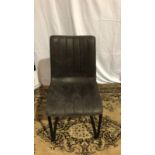 Caser Dining Chair Vegan Leather Grey Sled Base Dining Chairs With A Contoured Seat Design And