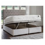 Gallery Superior Ottoman King Bedframe 150cm Modena Denim Hydraulic Pistons Glides as stanard