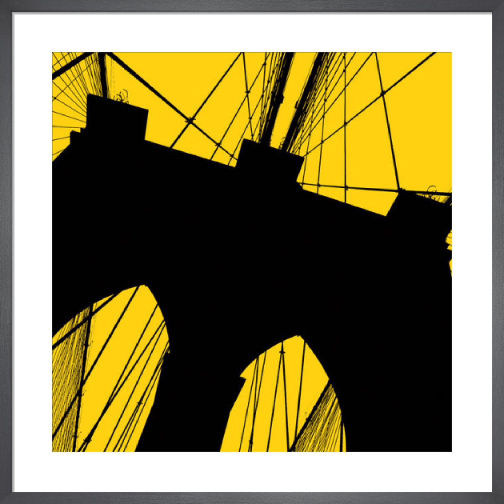 Brooklyn Bridge (yellow) Framed art print by Erin Clark Print on Matt 250gsm conservation digital
