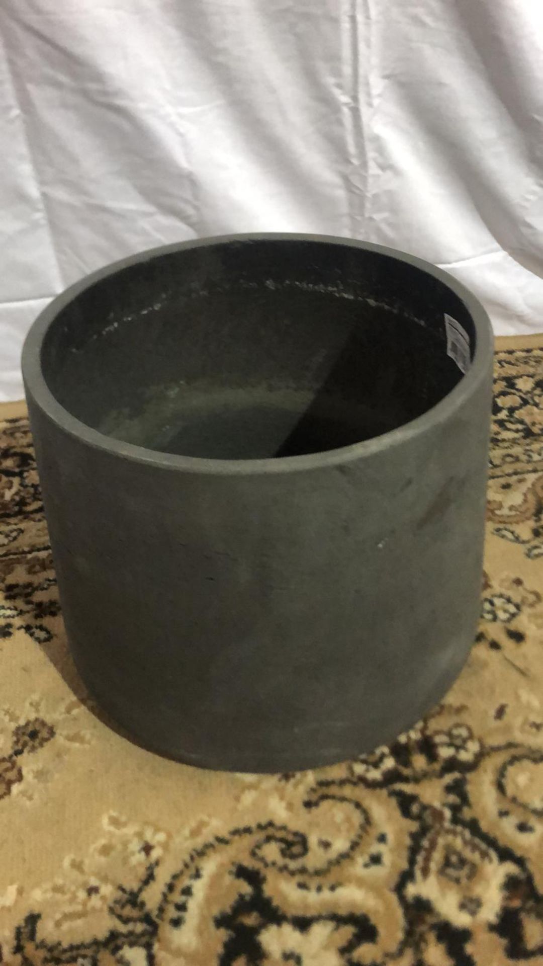 Pratt XXL  Black Washed fibre clay planter Internal diameter 28cm x Height 29cm