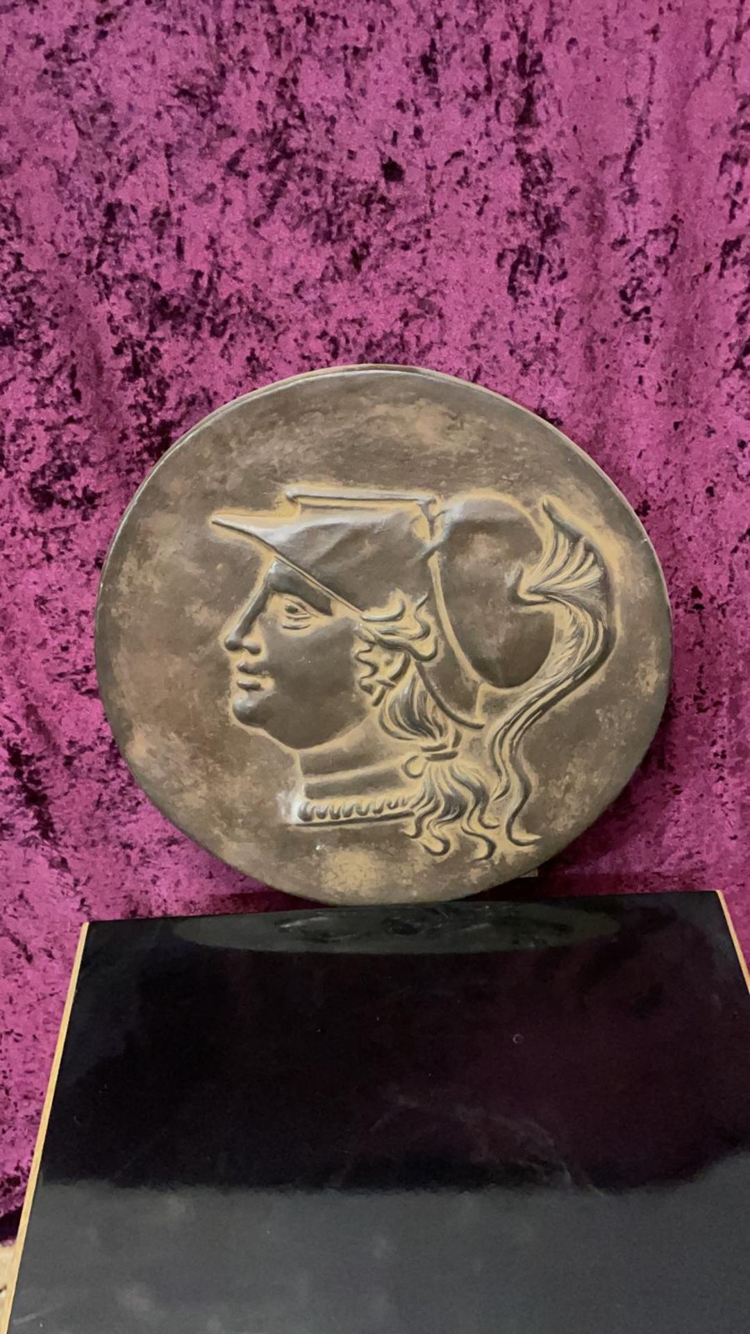 Bronzed Resin Sculpture Antique Coin Medallion B Objets d'Art Decorative Accessories 40cm Diameter - Bild 2 aus 2