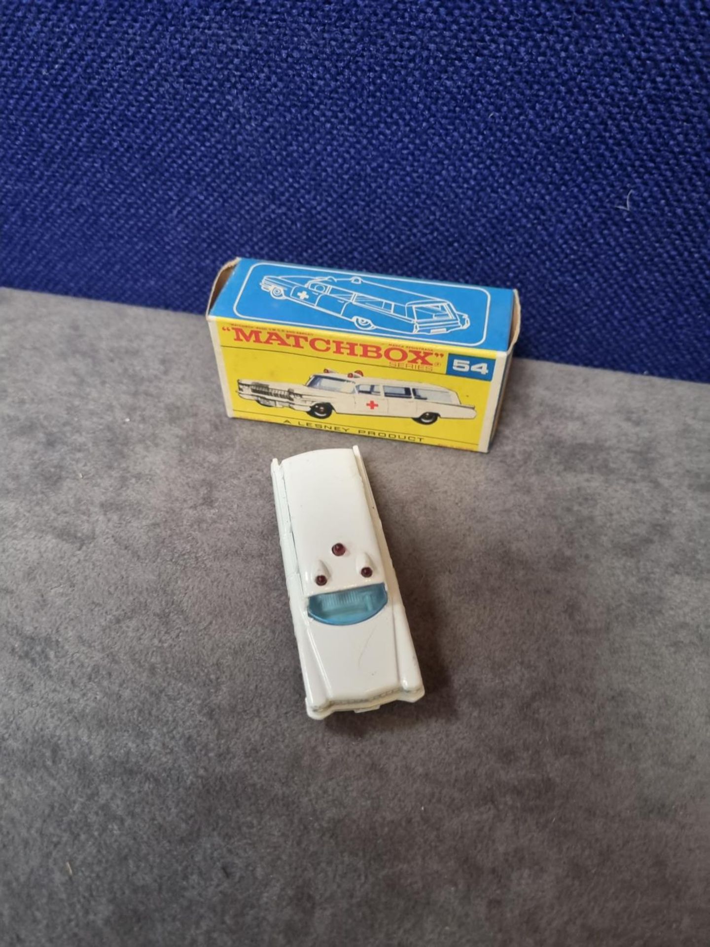 Matchbox Lesney Diecast #54b Cadillac Ambulance 1965-69 Mint Model In Firm F Type Box - Image 2 of 5