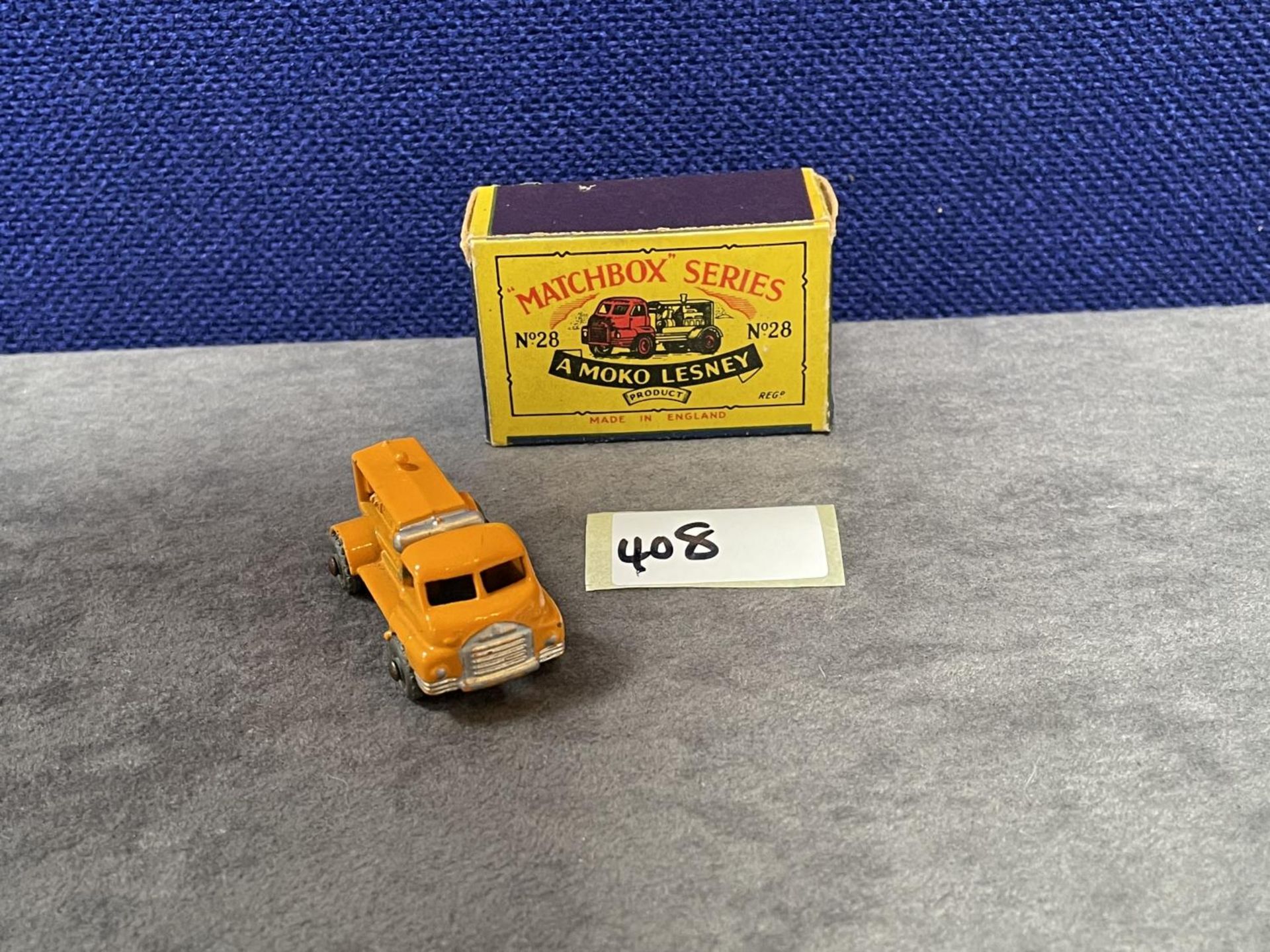 Moko Lesney #28a Bedford Compressor Lorry Orange Excellent Model With Tiny Pin Prick Chips Firm