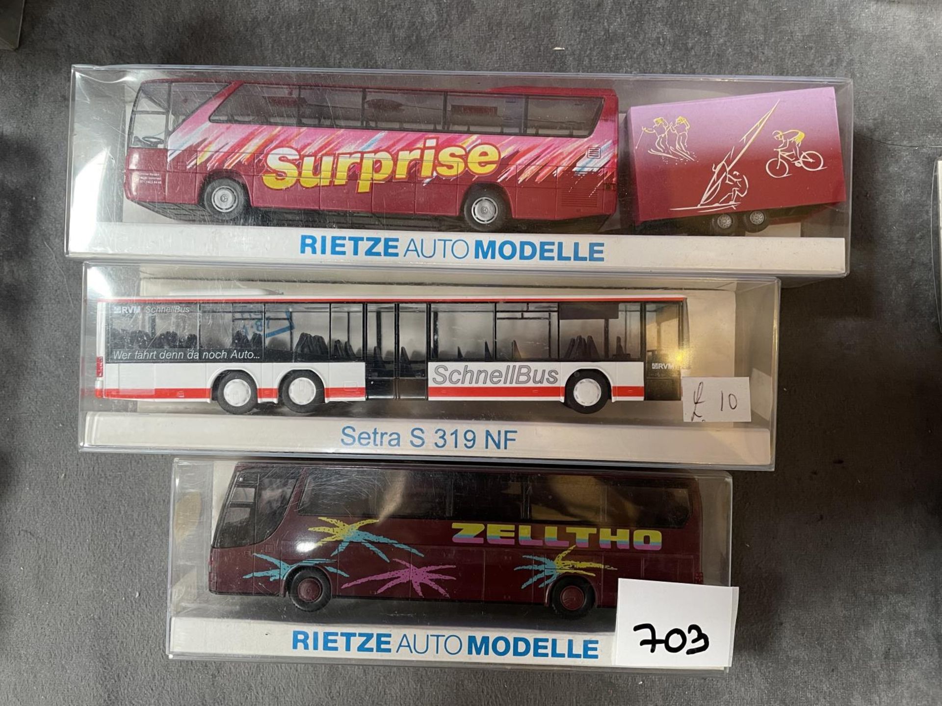 3 x Boxed Rietze Auto Modelle Coach/Bus 1/87 Scale Model Boxed