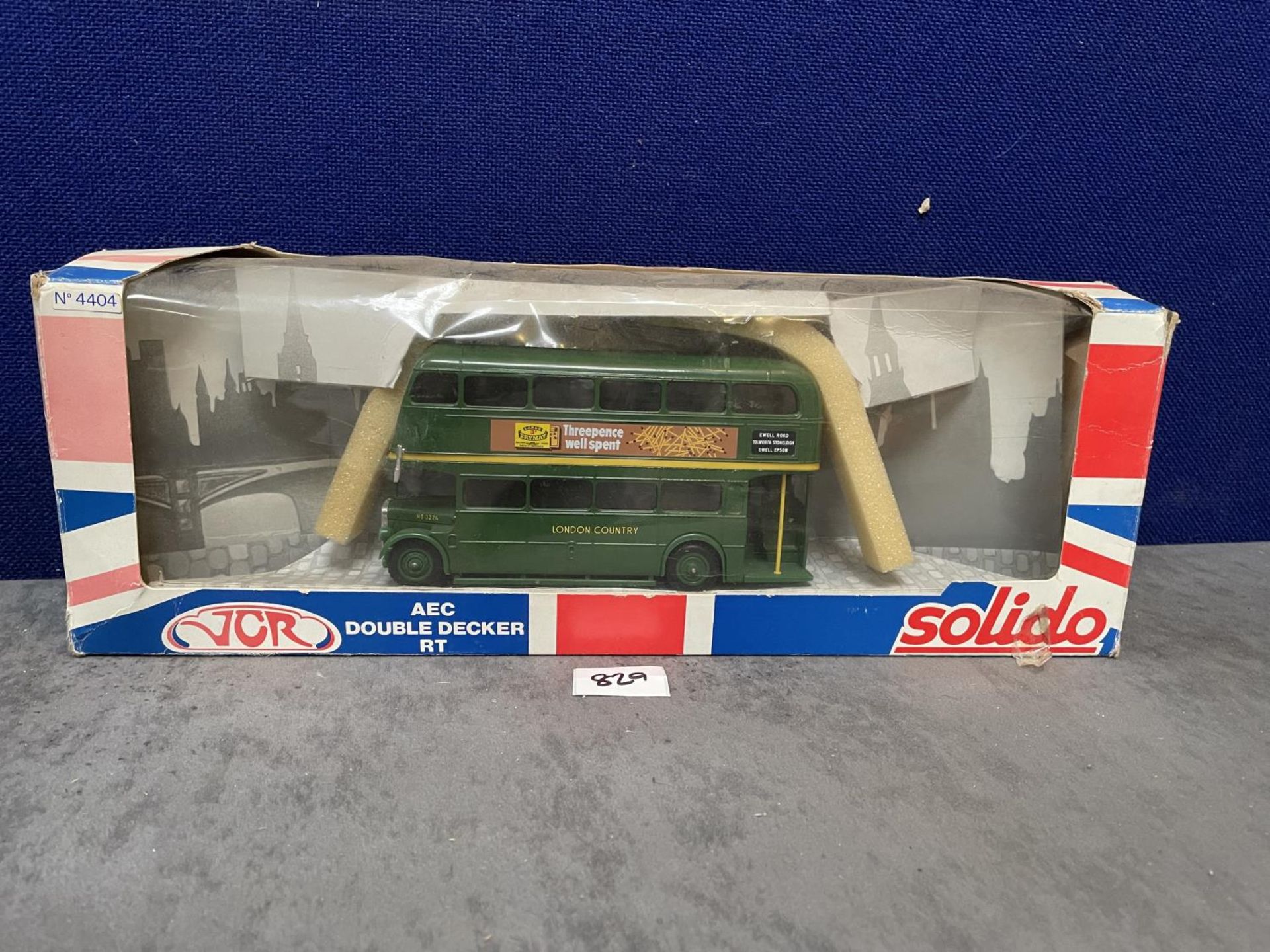 Solido #4404 AEC Double Decker RT London County Brymay Matches Decal In Box